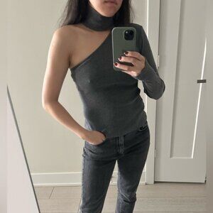 Beaufille Grey One-Shoulder Top - Small